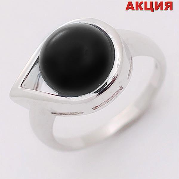 Кольцо с ониксом из серебра