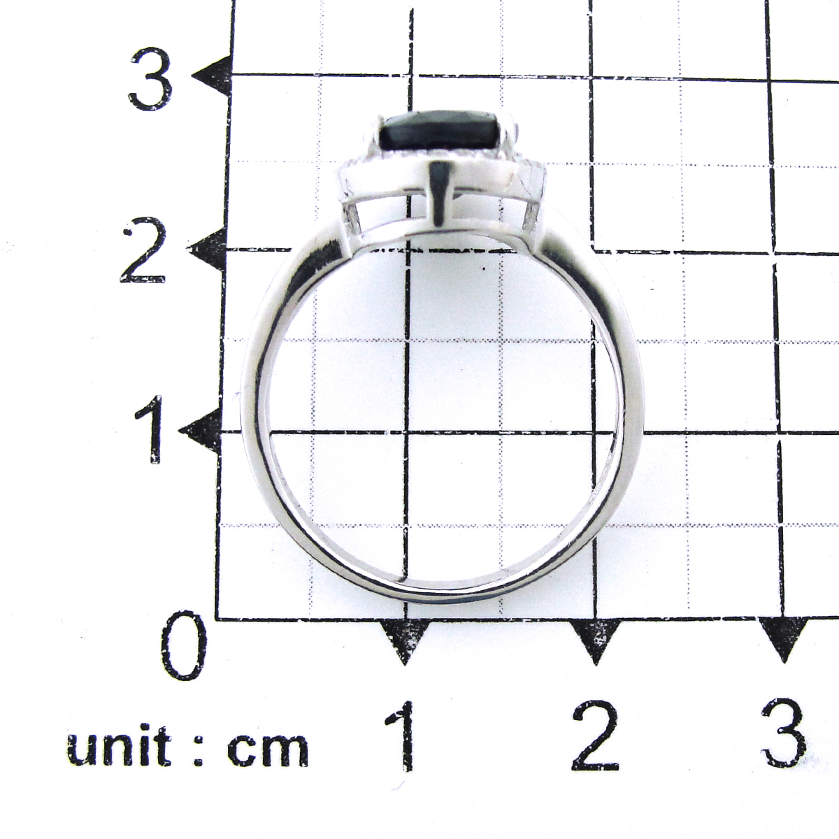 Кольцо с сапфиром и фианитом из серебра