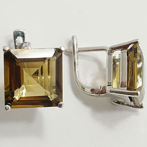 Серьги с топазом из серебра