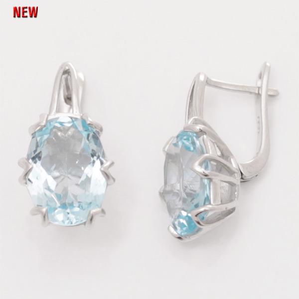 Серьги с топазом из серебра