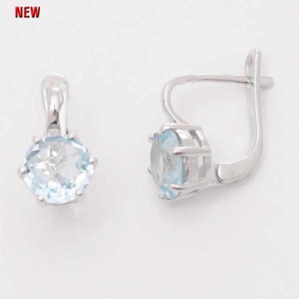 Серьги с топазом из серебра