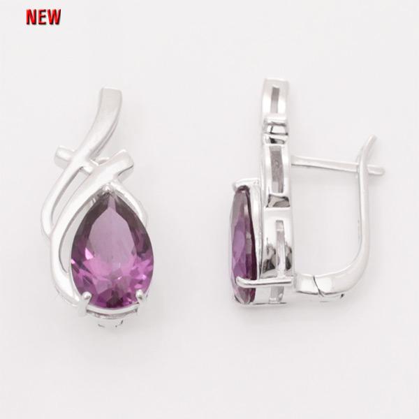 Серьги с александритом из серебра