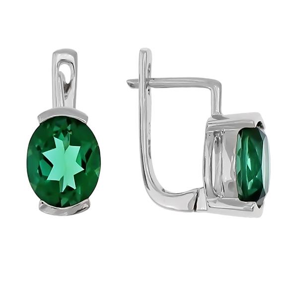Серьги с шпинелью синтетической из Серебра