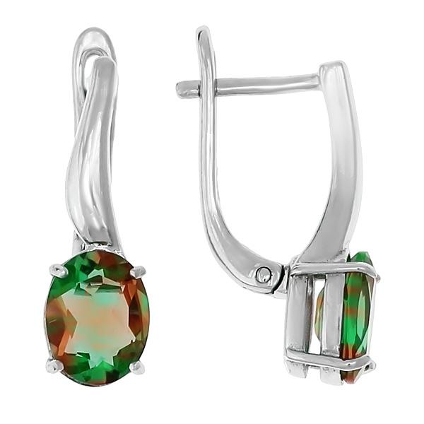 Серьги с султанитом синтетическим из Серебра