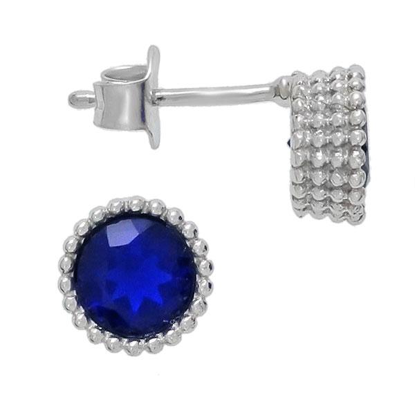 Серьги с сапфиром из серебра