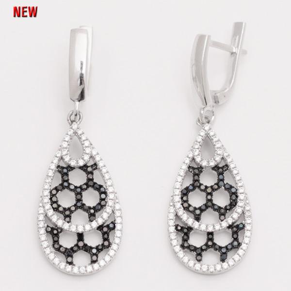 Серьги с фианитом из Серебра