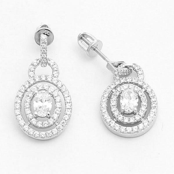 Серьги с фианитом из Серебра