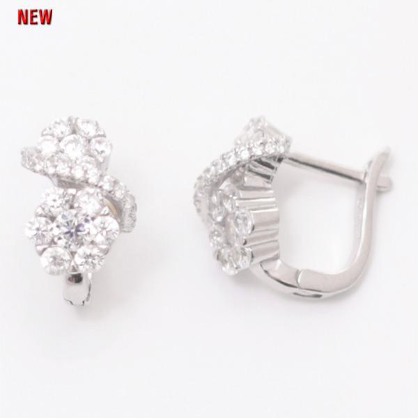 Серьги с фианитом из Серебра
