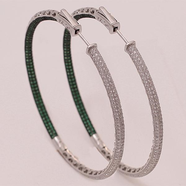 Серьги с фианитом из серебра