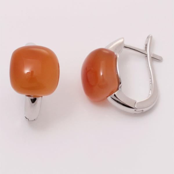 Серьги с халцедоном из серебра