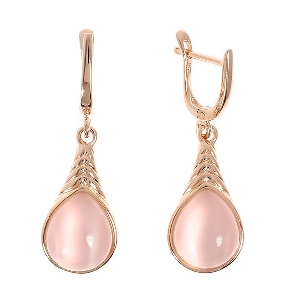 Серьги с кошачьим глазом из серебра