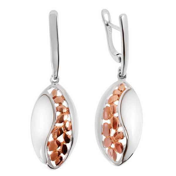 Серьги с агатом из серебра