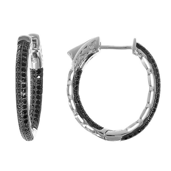 Серьги с фианитом из серебра