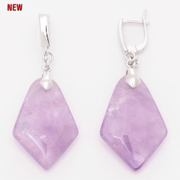 Серьги с аметистом из серебра