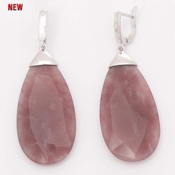 Серьги с агатом из серебра