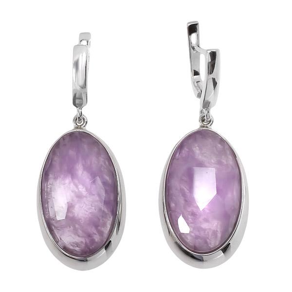 Серьги с аметистом из серебра