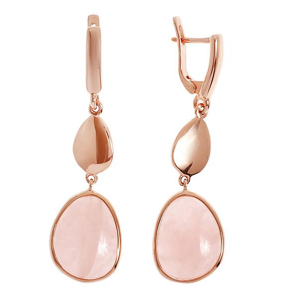 Серьги с кварцем из серебра
