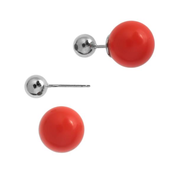 Серьги с кораллом из серебра