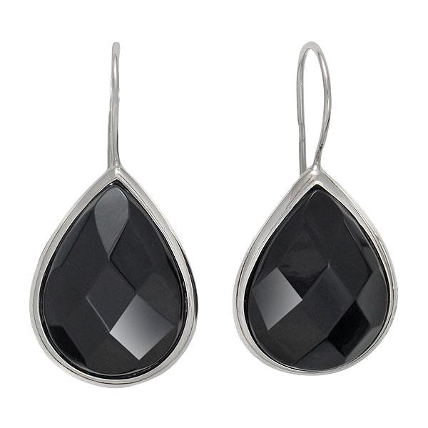 Серьги с ониксом из серебра