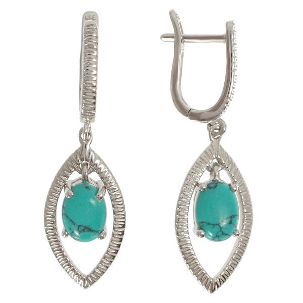 Серьги с бирюзой из серебра
